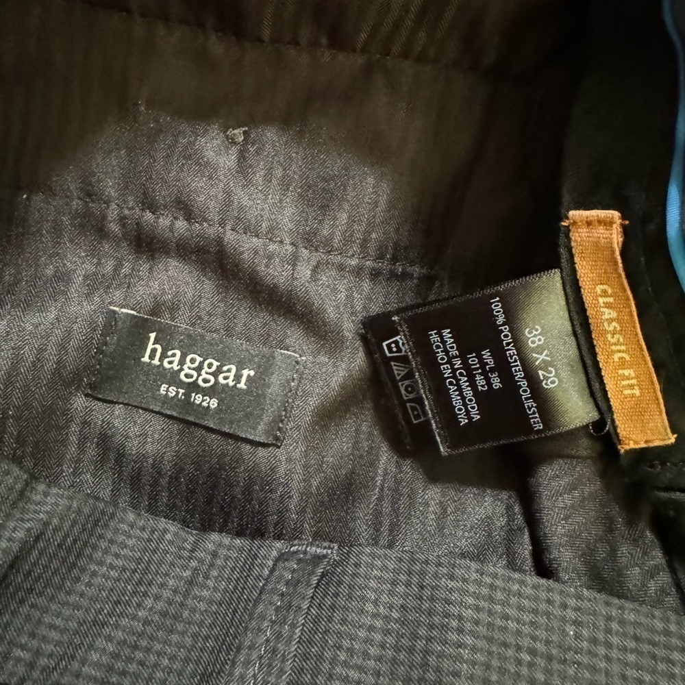 Haggar Est 1926 Polyester Dress Slack Pants Classic Fit Men Size 38 x 29 - Picture 8 of 14